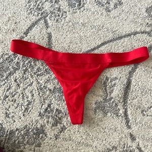 Negative Underwear Sieve Thong Cherry Red Size Small NWOT